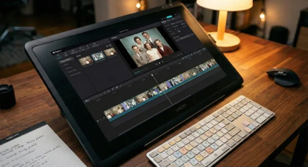 Narrative editing interface for cinematic life journey video production