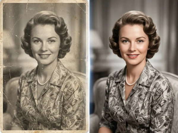 Photo restoration before after